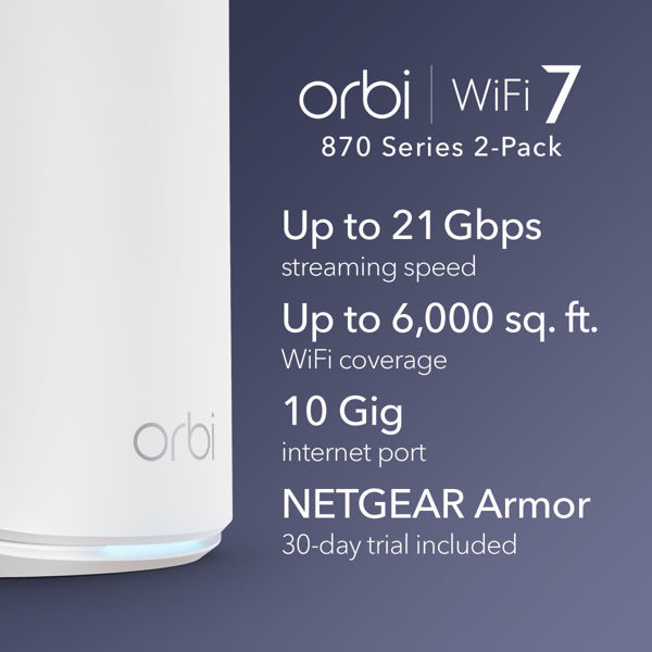 Bild på NETGEAR Orbi 870 Series Tri-band WiFi 7 Mesh System (RBE872)