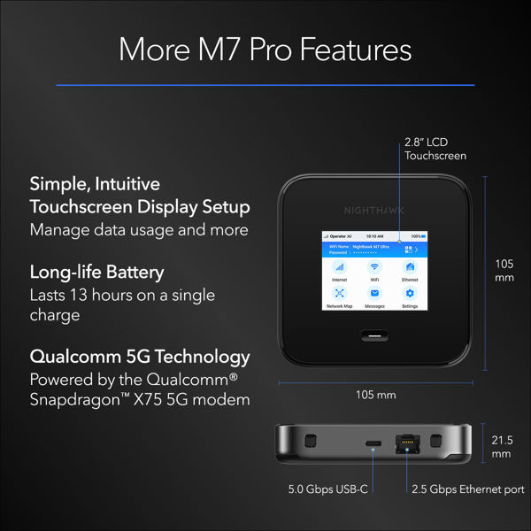 Picture of NIGHTHAWK M7 PRO 5G WIFI7 HOTSPOT (MR7450-100EUS)