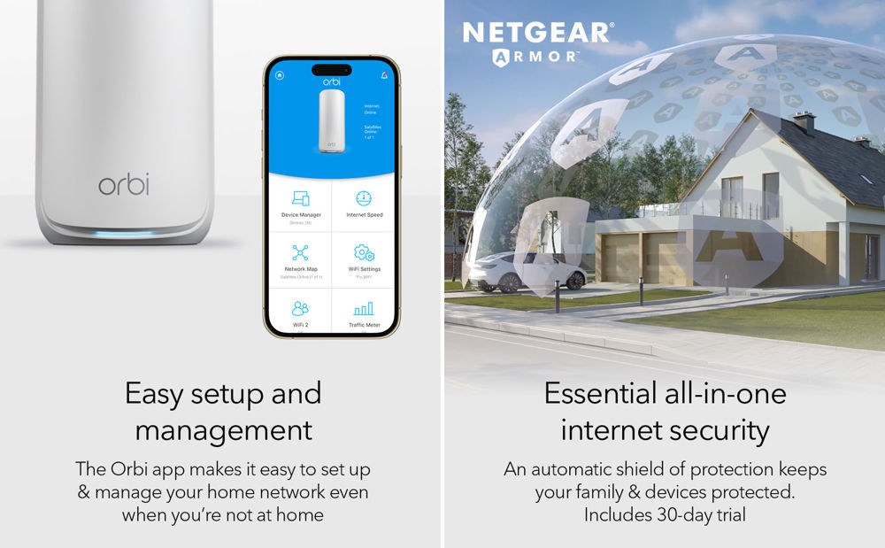 NETGEAR Orbi 870 Series Tri-band WiFi 7 Mesh System (RBE873)