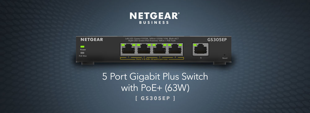 5-Port Gigabit Ethernet PoE+ Smart Managed Plus Switch